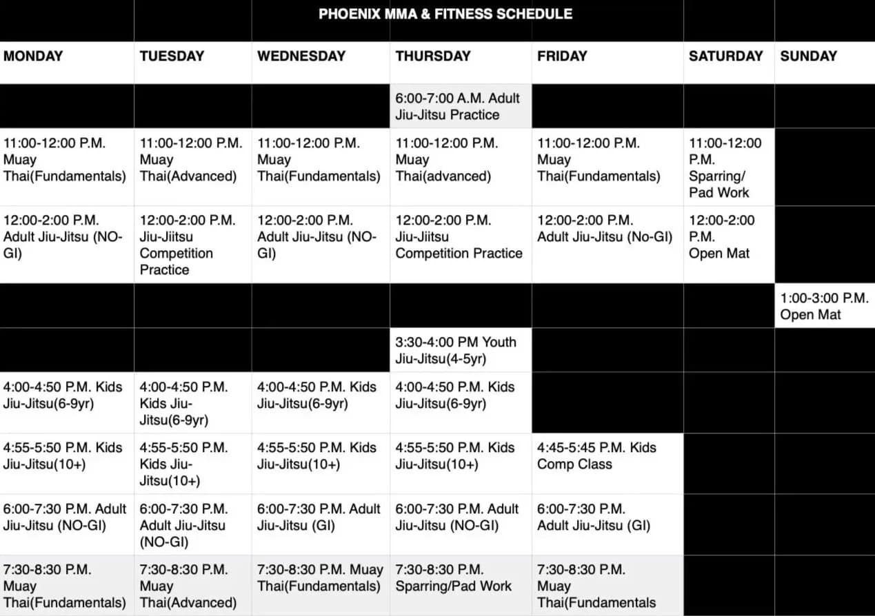 Exterior or interior of Phoenix MMA and Fitness